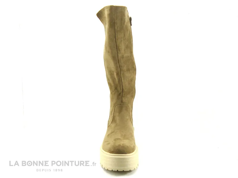 Achat chaussures Millie et Co Femme Botte, vente Millie and Co B841503 Taupe - Botte beige - Semelle epaisse