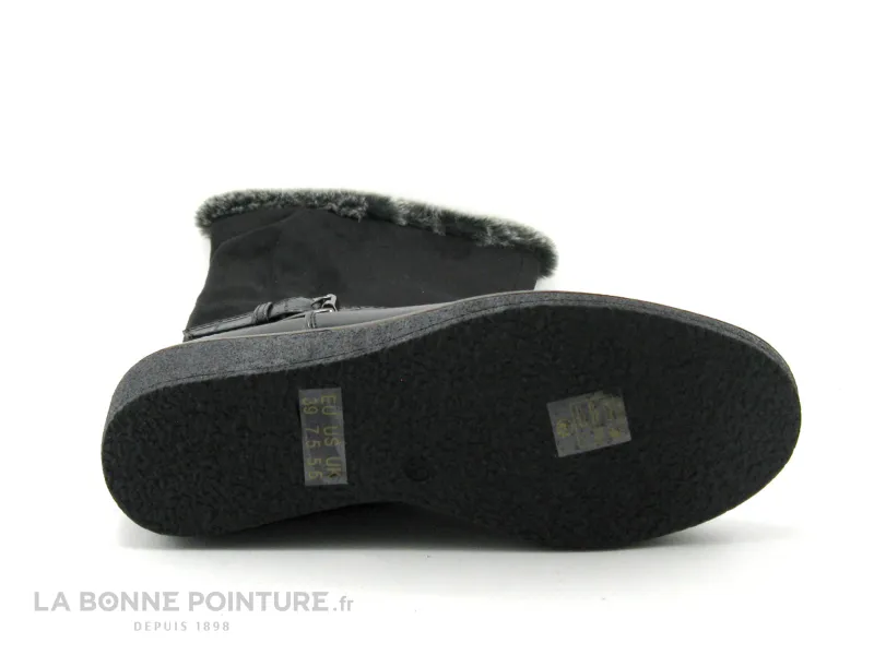 Achat chaussures The Divine Factory Femme Botte, vente The Divine Factory PI4555 Noir - Botte talon compense