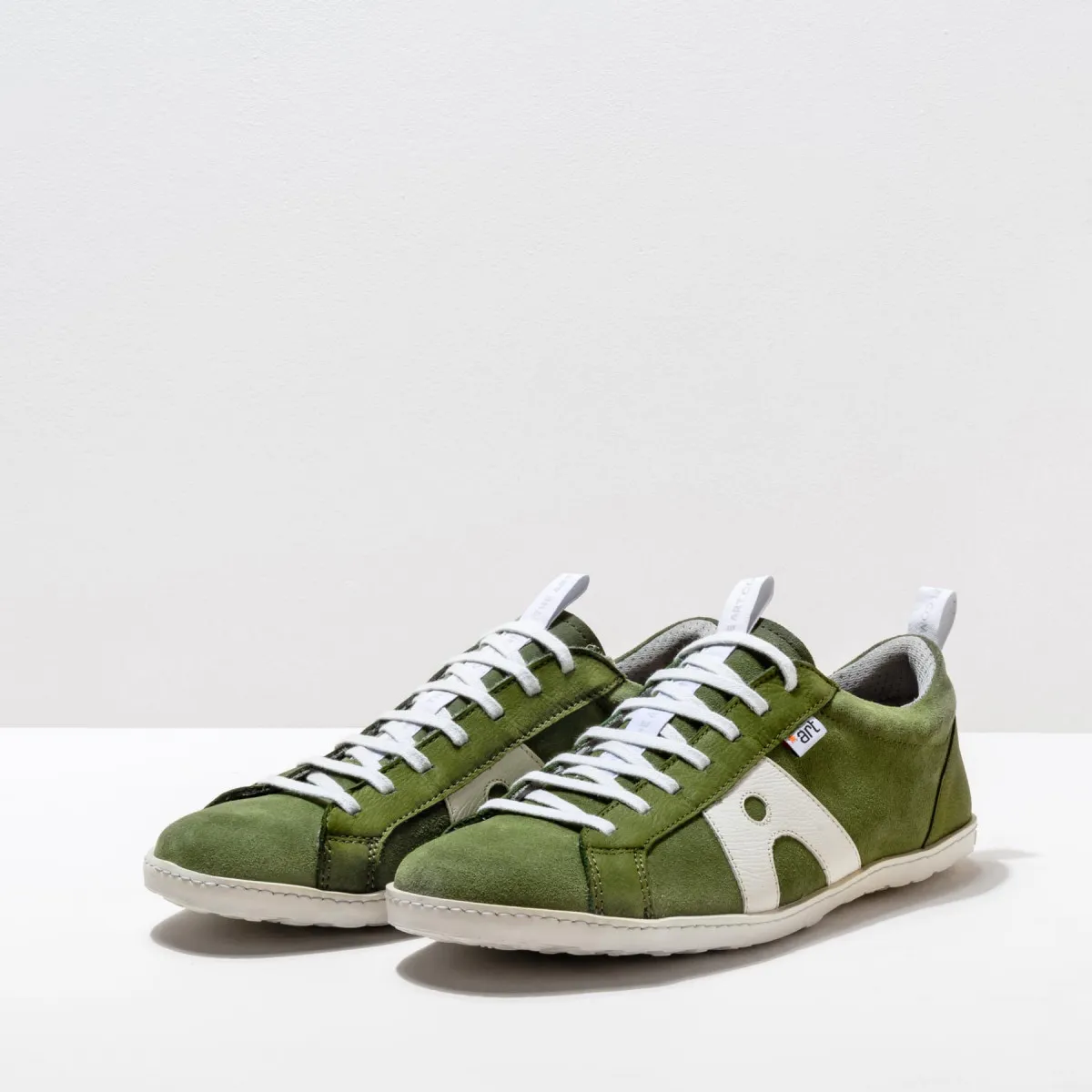 Baskets cuir et daim - Vert