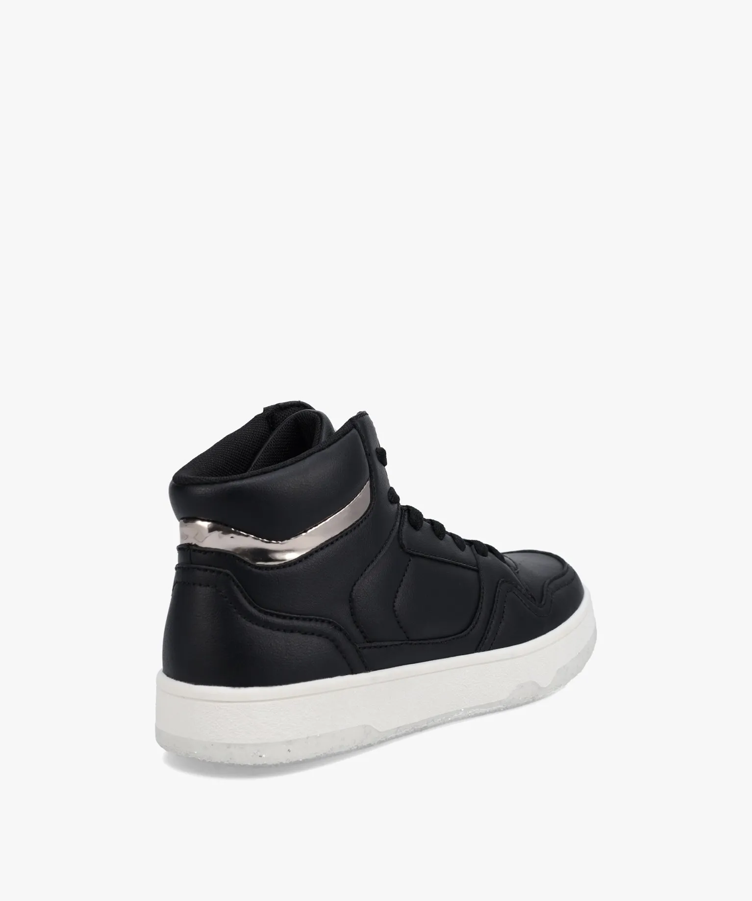 baskets femme mid-cut unies a semelle pailletee noir baskets et tennis