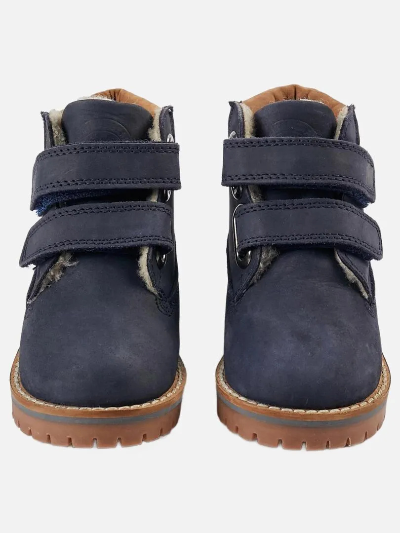 Bottes en cuir pour bébé garçon   ACE CLUBS - Orange clémentine