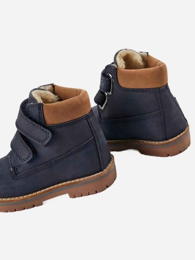 Bottes en cuir pour bébé garçon   ACE CLUBS - Orange clémentine