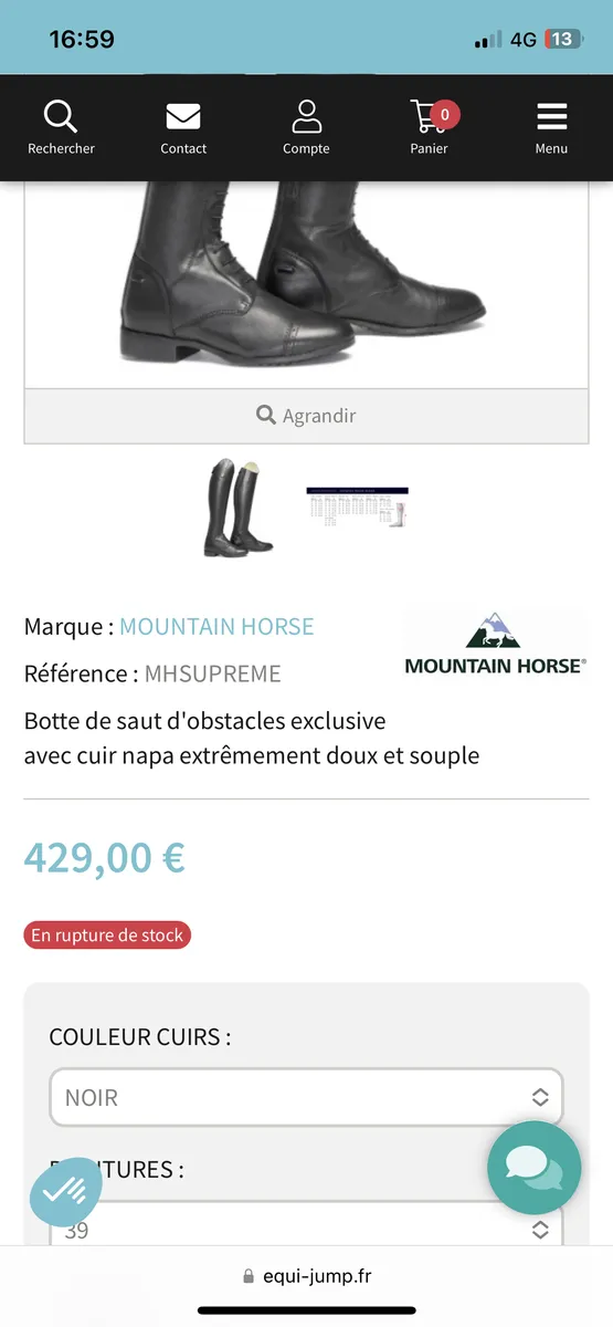 Bottes mountain horse