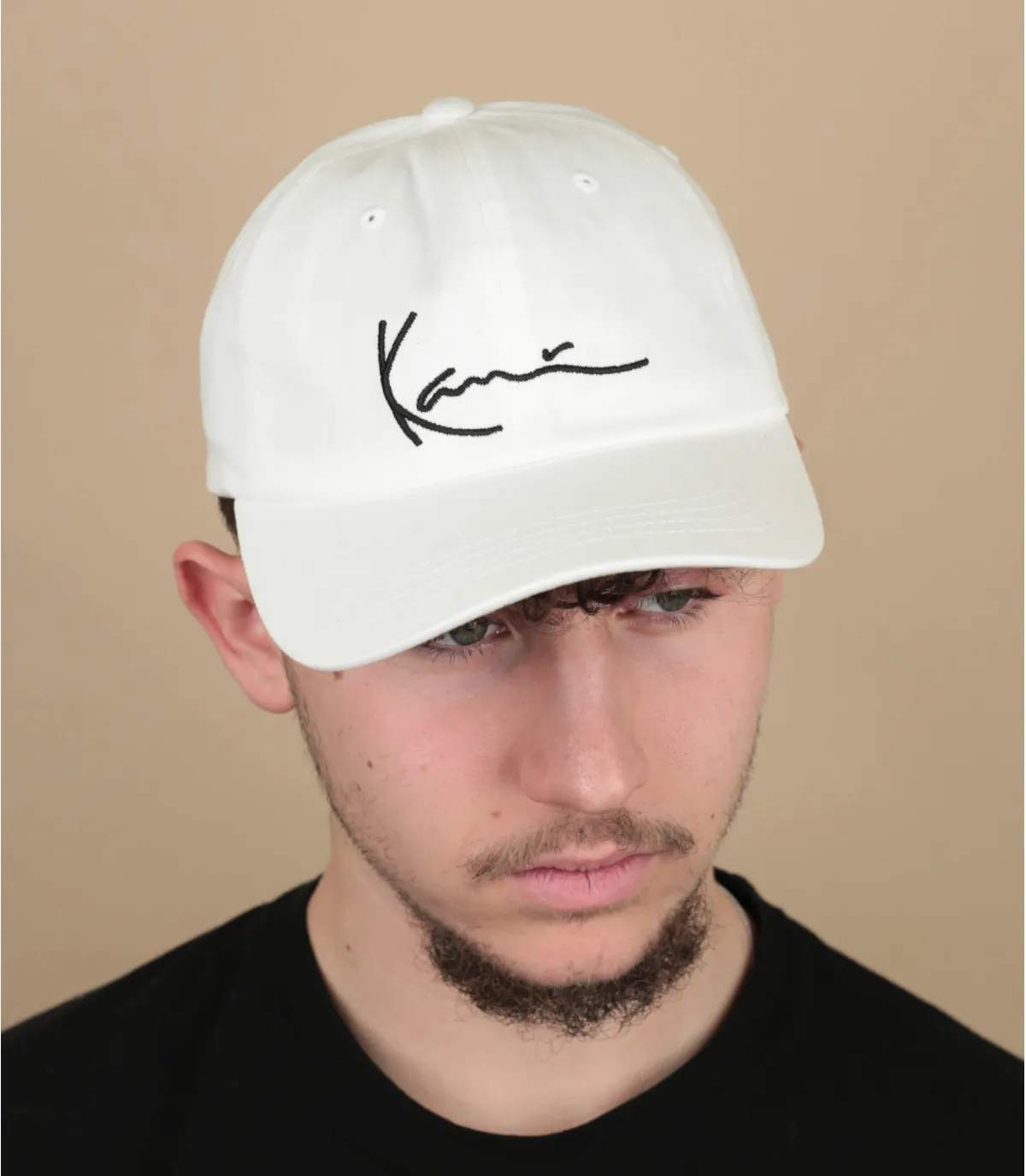 Casquette baseball blanche karl kani - Casquette Signature white Karl Kani : Headict