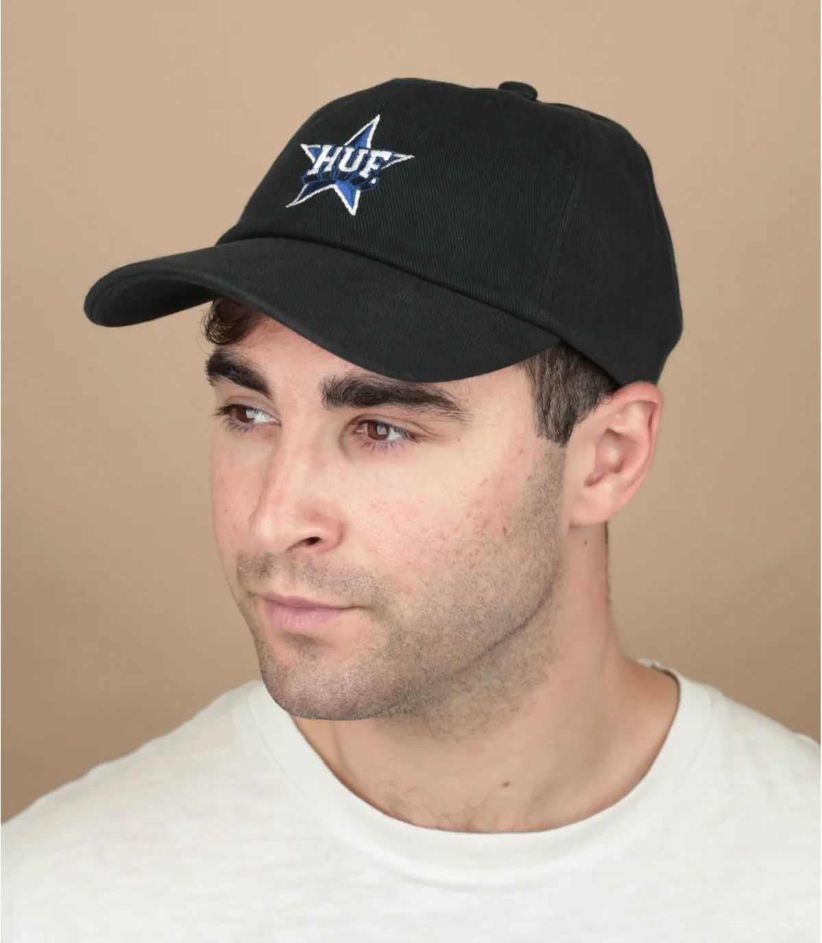 Casquette baseball noire coton étoile - Casquette Allstar black Huf : Headict