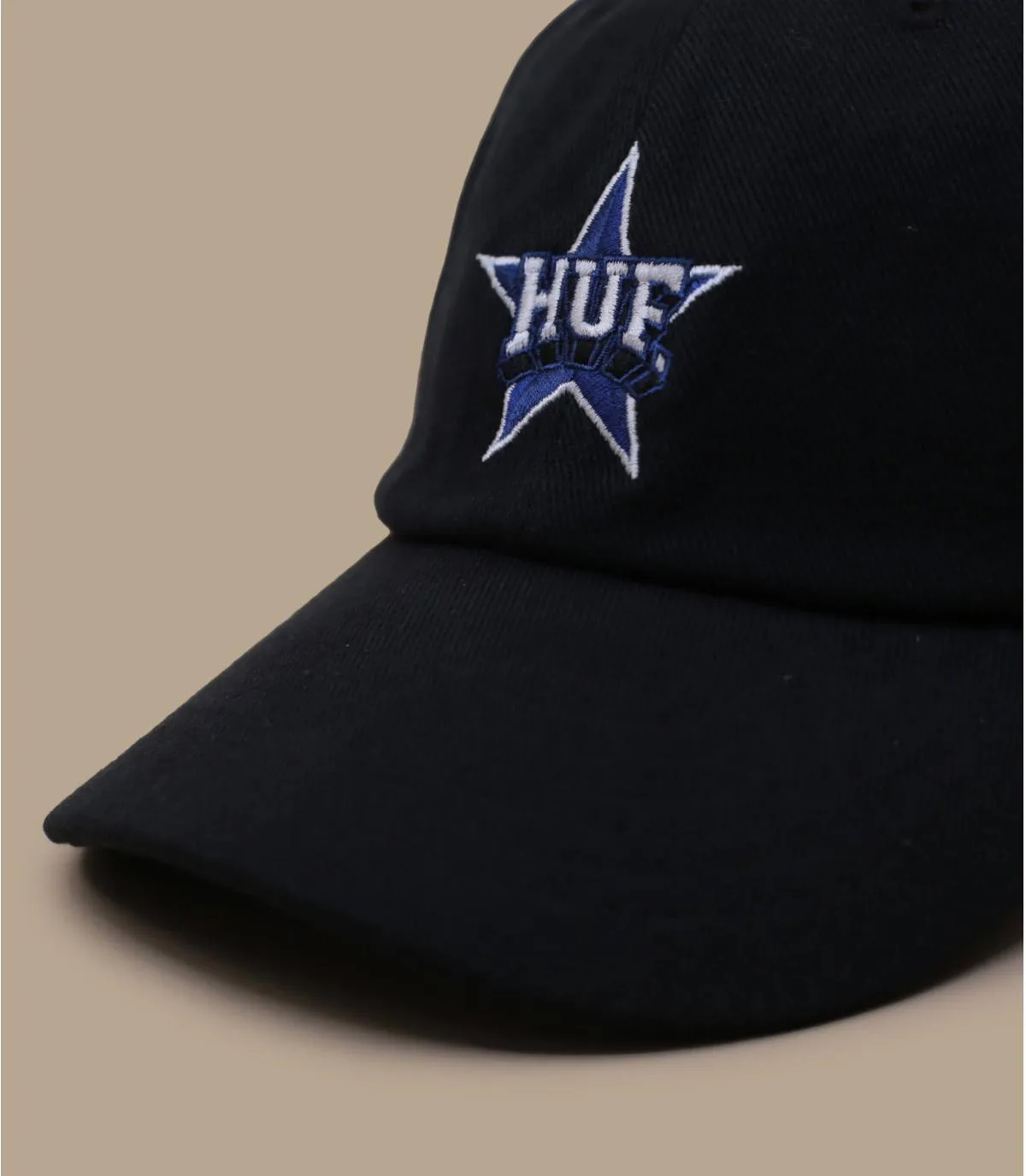 Casquette baseball noire coton étoile - Casquette Allstar black Huf : Headict