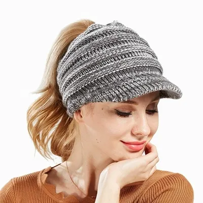 Casquette Bonnet femme Gray White