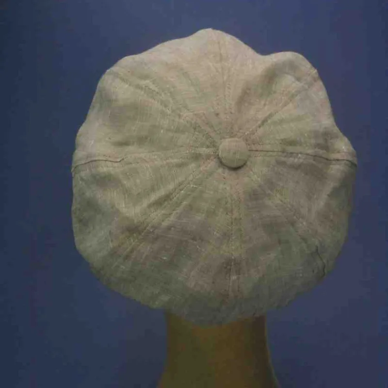 Casquette gavroche en lin coloris taupe | Casquette d'été femme