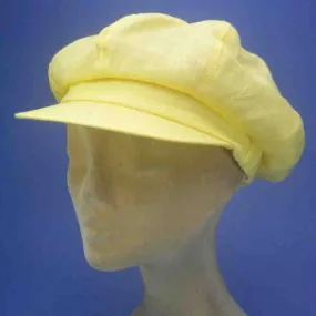 Casquette gavroche grand plateau lin coloris jaune | Casquette femme