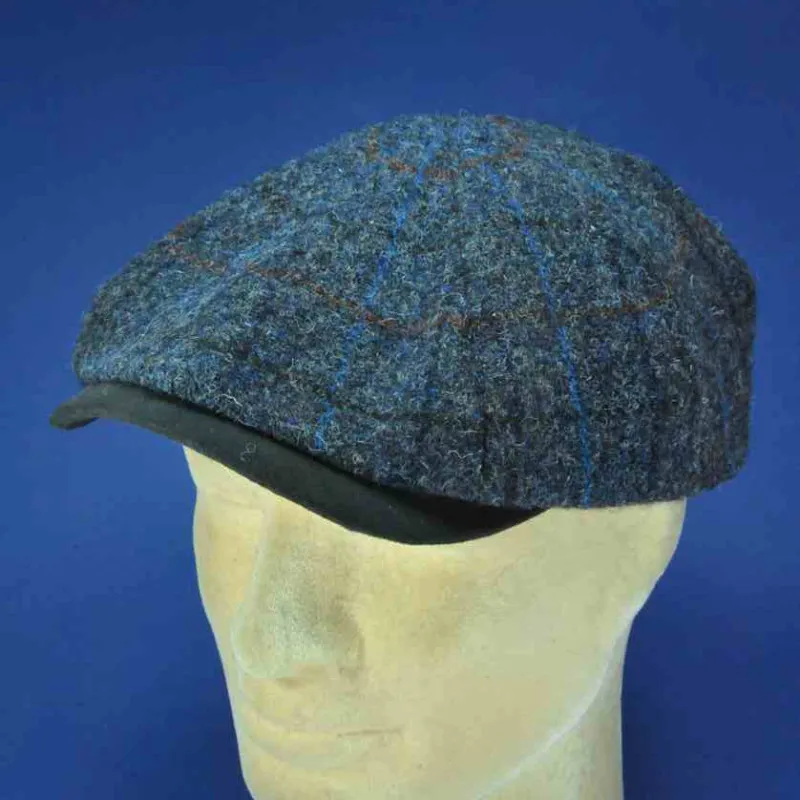 Casquette Harris Tweed, jolie couleur noire | Casquette pour homme