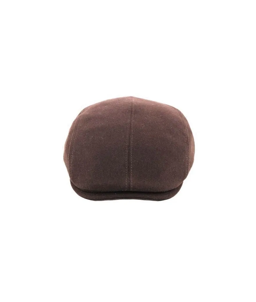 CASQUETTE PLATE DENVER LAINE MARRON CHOC