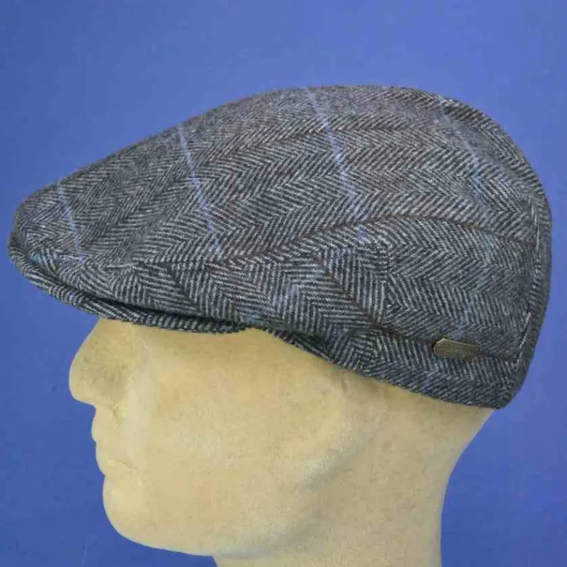 Casquette plate en laine, grise, pour homme | Casquette premier prix