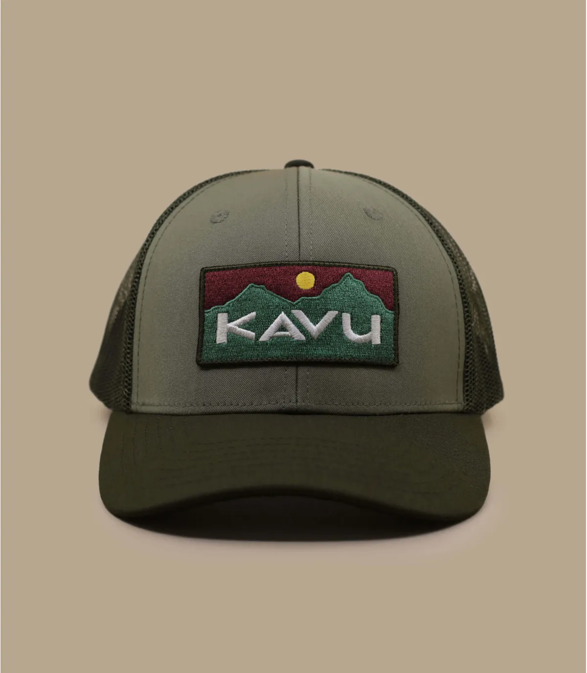 casquette snapback verte - Casquette Trucker Above Standard green moss Kavu : Headict