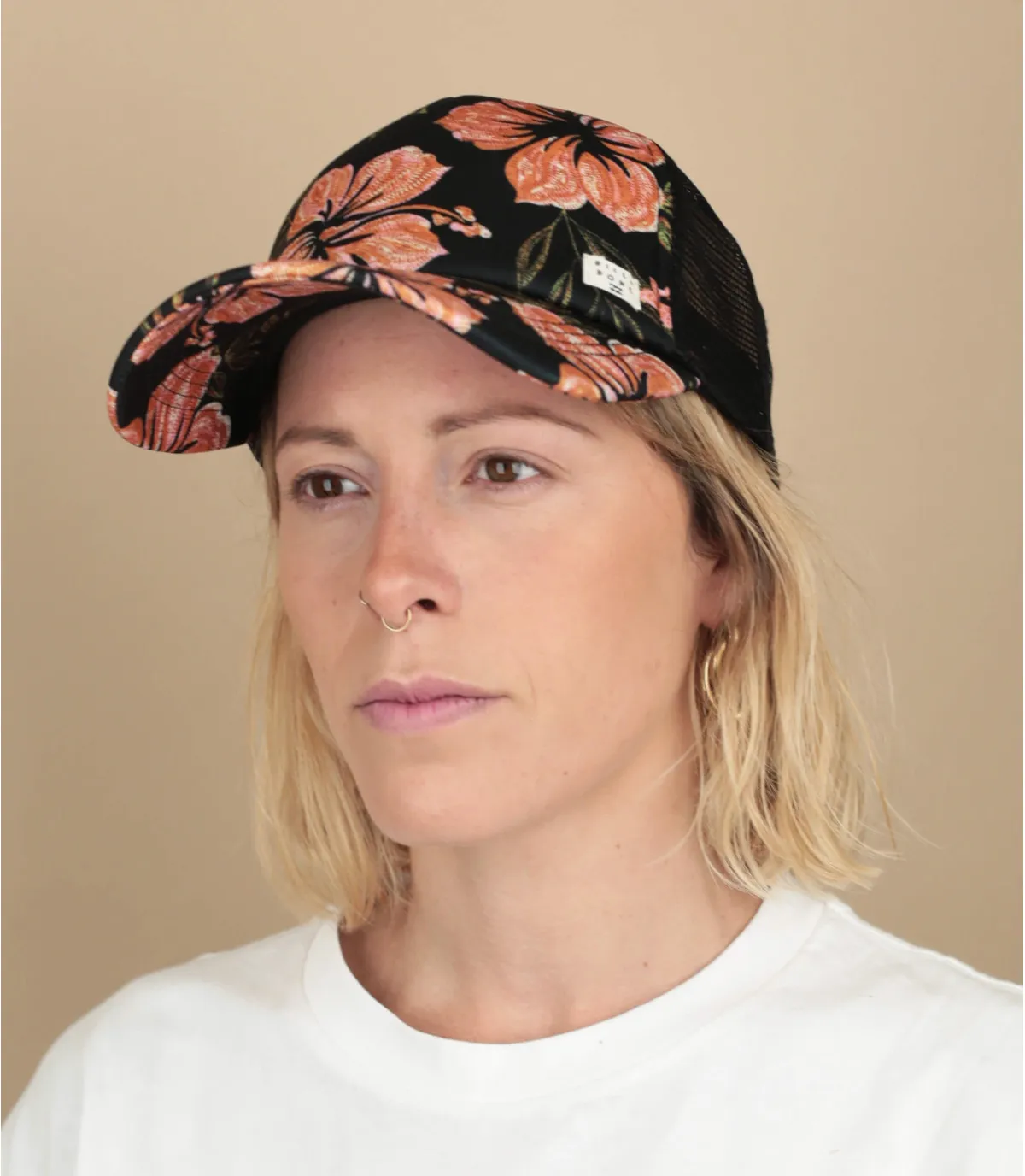 Casquette trucker femme noire fleurs - Casquette Heritage Mashup back Billabong : Headict