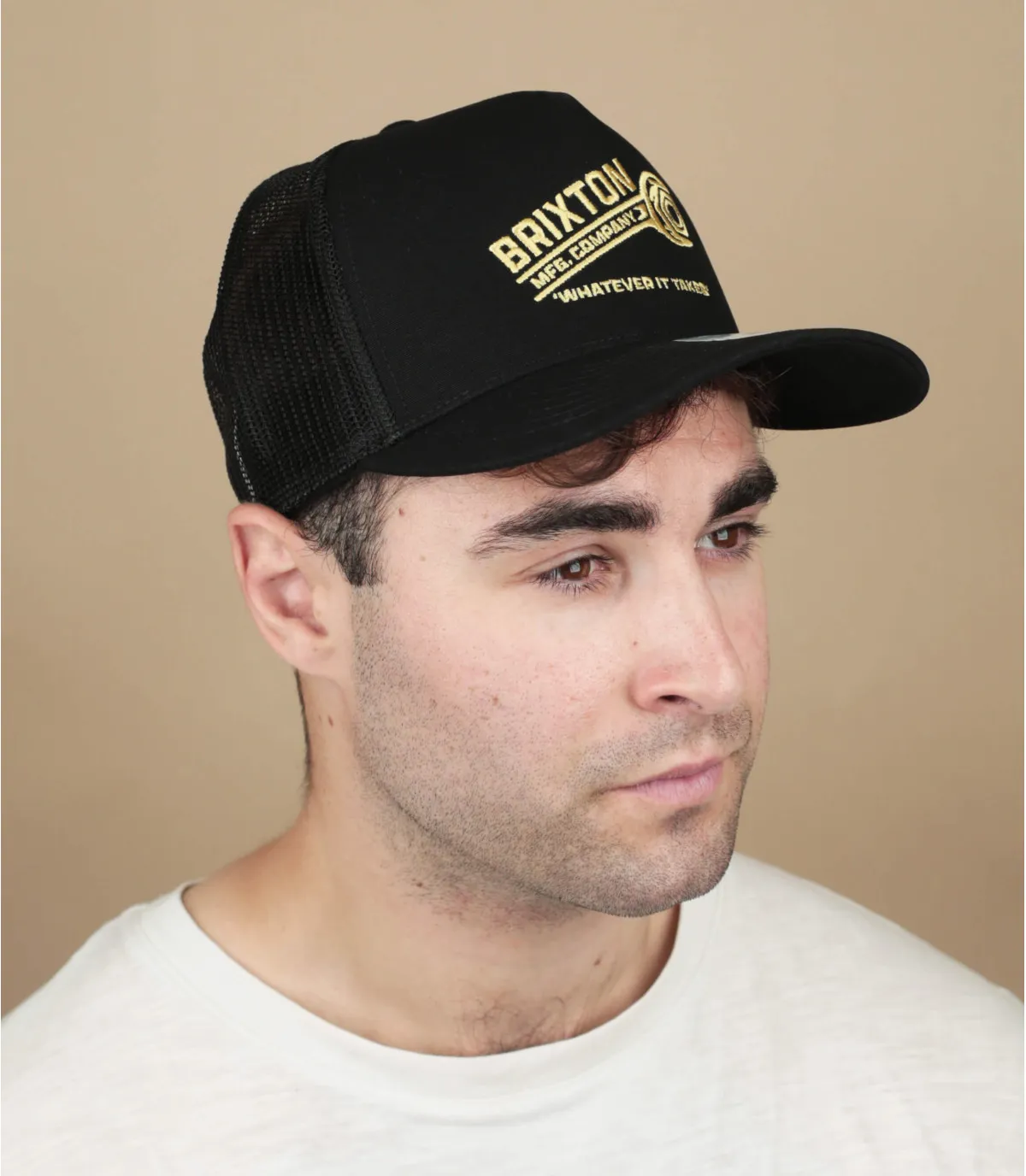 Casquette trucker noire clé anglaise - Casquette Wrench Netplus Trucker black Brixton : Headict