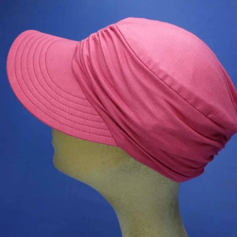 Casquette à grande visière couleur framboise | Casquette été femme