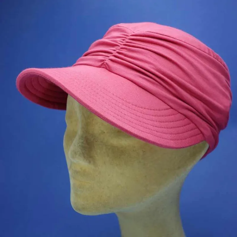 Casquette à grande visière couleur framboise | Casquette été femme