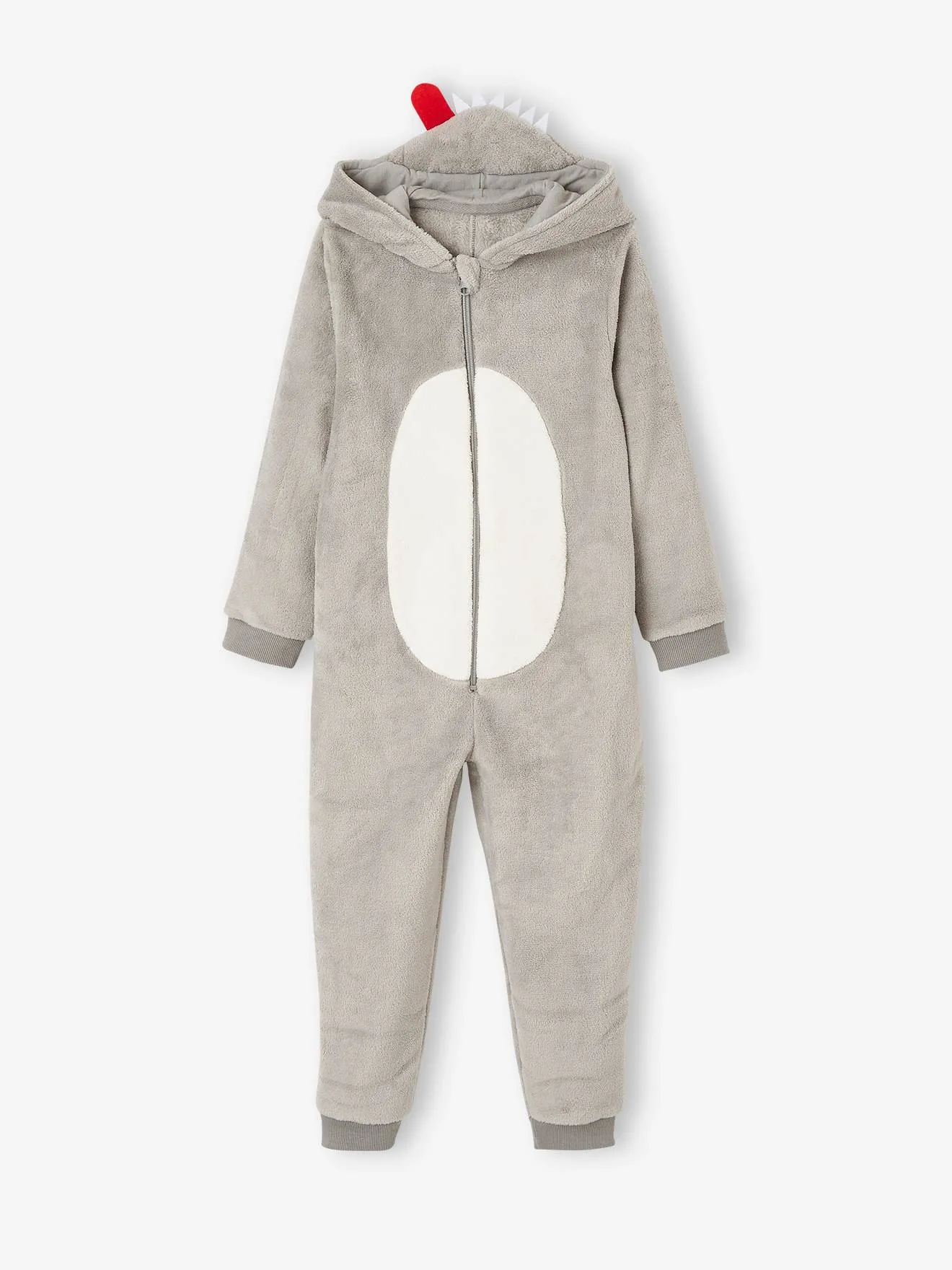 Combi-pyjama loup garçon gris clair - Vertbaudet