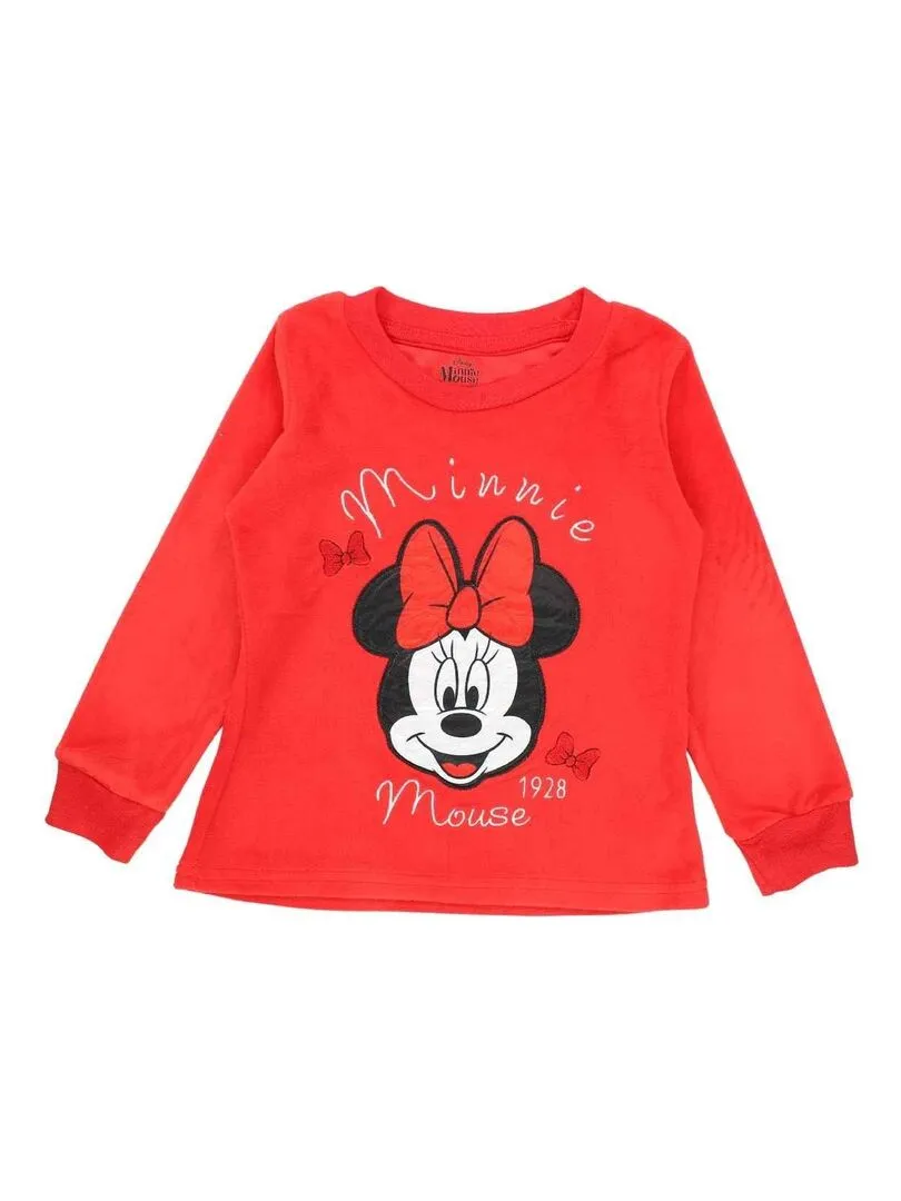 Disney - Pyjama fille imprimé Minnie en coton - Rouge