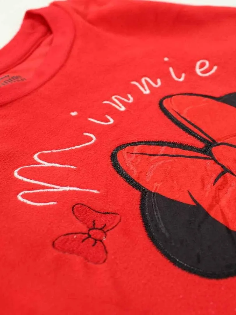 Disney - Pyjama fille imprimé Minnie en coton - Rouge