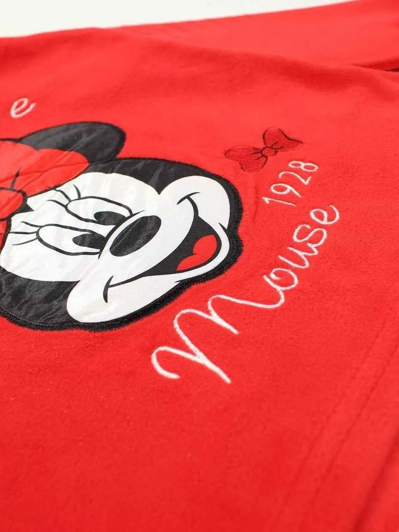 Disney - Pyjama fille imprimé Minnie en coton - Rouge