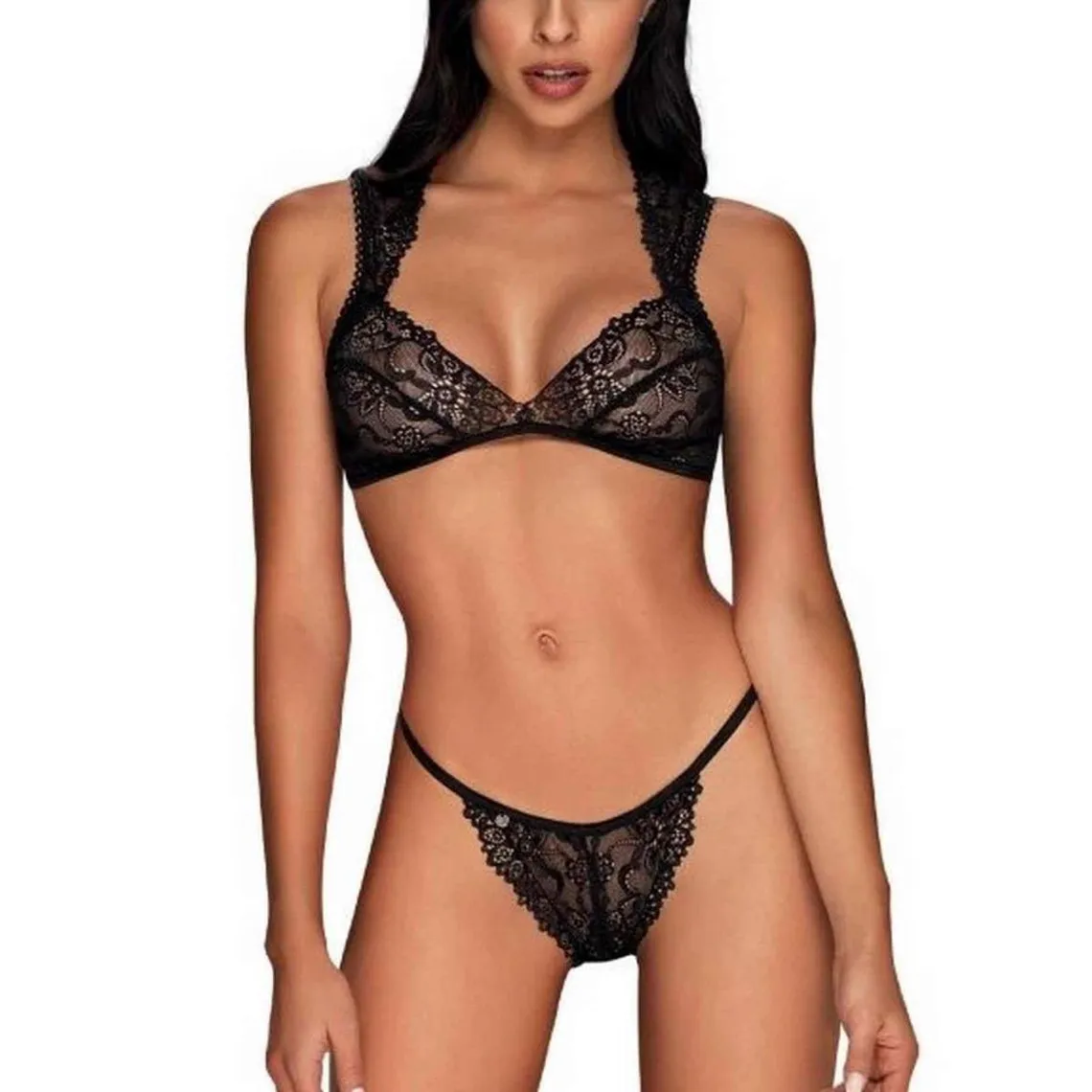 Ensemble 2 pièces - Soutien-gorge triangle et culotte - Noir Obsessive | 3 Suisses