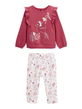 Ensemble bébé sweat-shirt et pantalon en molleton Oma Biche - Rose