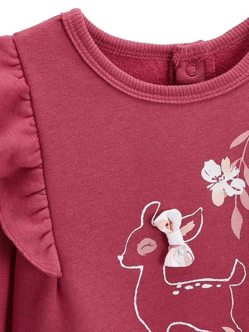 Ensemble bébé sweat-shirt et pantalon en molleton Oma Biche - Rose