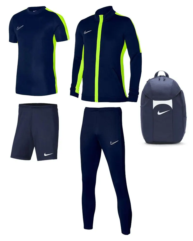 Ensemble Nike Academy 23 pour Homme. Survêtement + Maillot + Short + Sac (5 pièces)