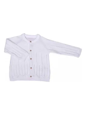 Gilet bébé en tricot , LUNA Kitikate - Ecru