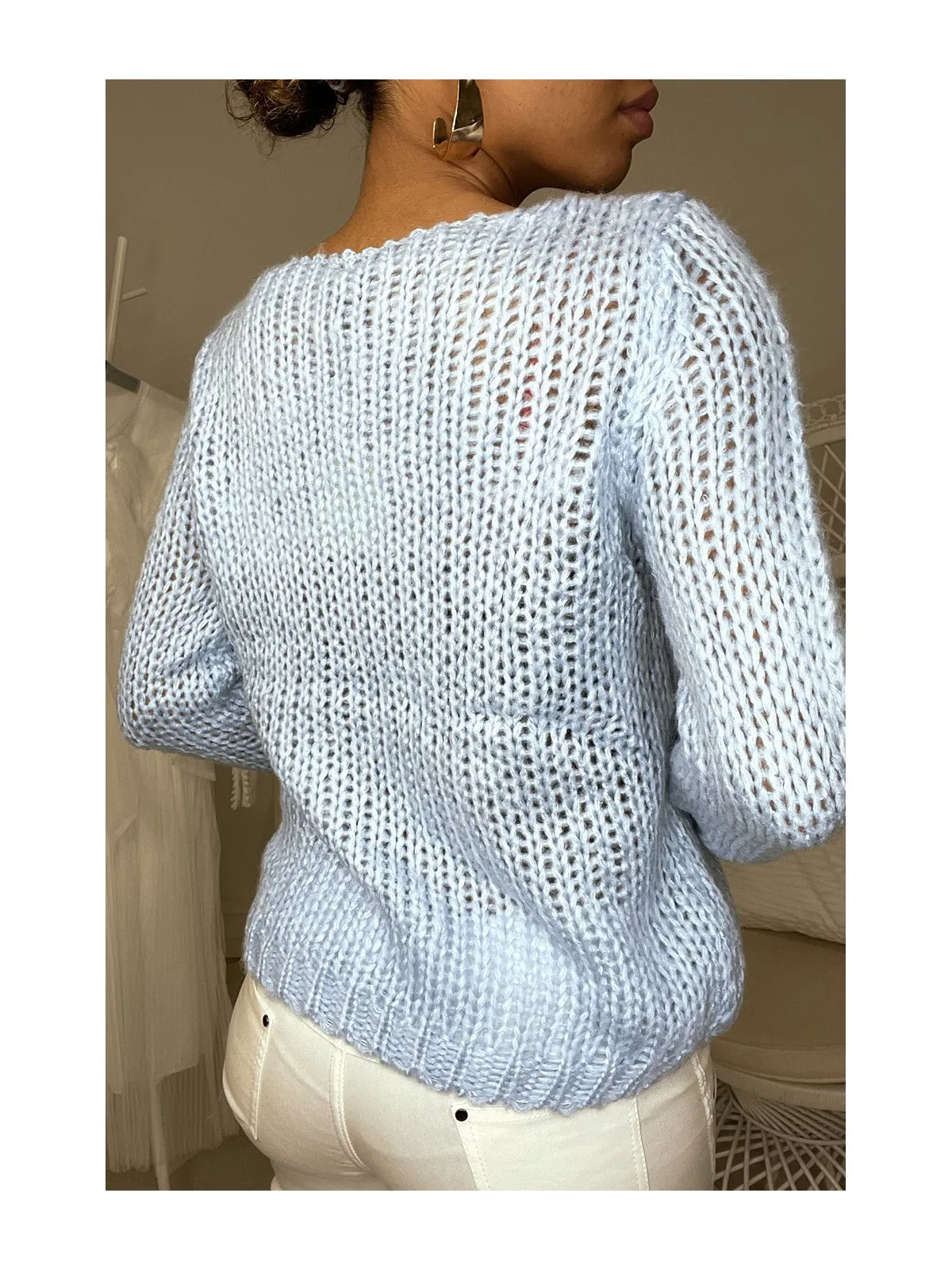 Gros pull turquoise très agréable à porter