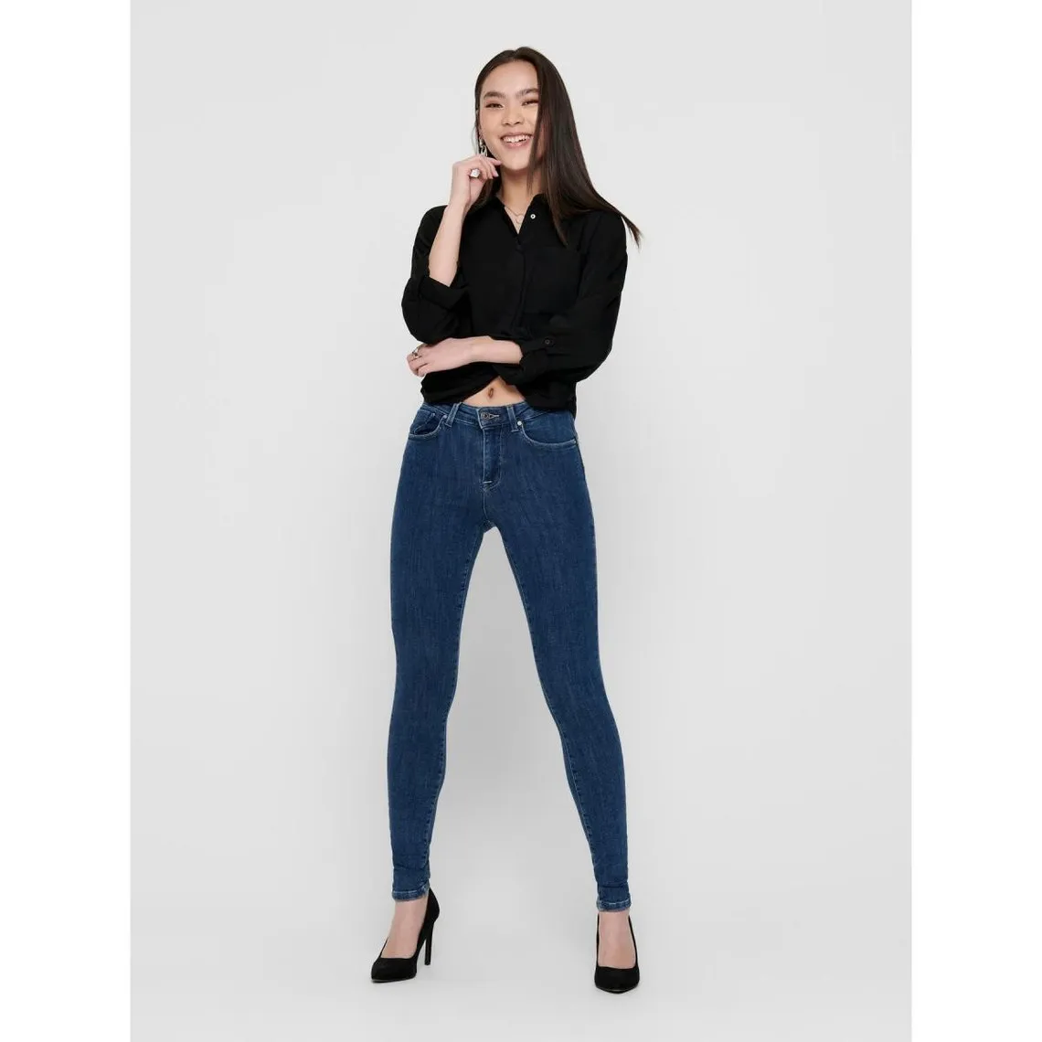 Jean skinny bleu en coton Fawn | 3 Suisses