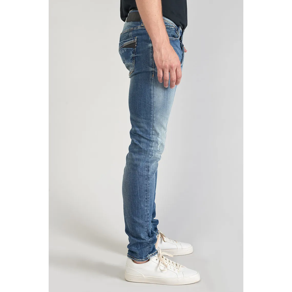 Jeans ajusté stretch 700/11, longueur 34 bleu en coton Thad | 3 Suisses