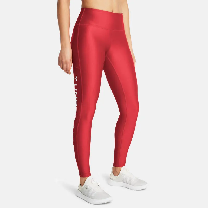 Legging long femme Under Armour Heatgear - Rouge - 1376327-814