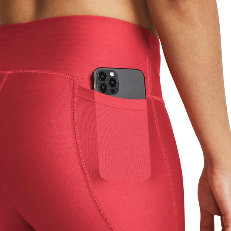 Legging long femme Under Armour Heatgear - Rouge - 1376327-814