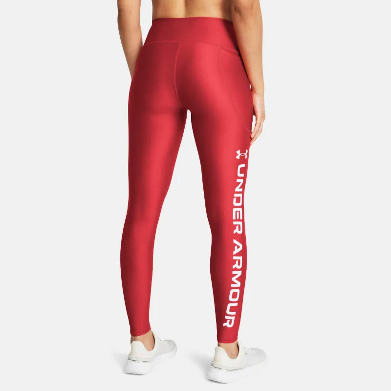 Legging long femme Under Armour Heatgear - Rouge - 1376327-814