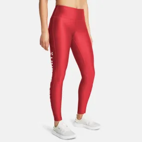 Legging long femme Under Armour Heatgear - Rouge - 1376327-814