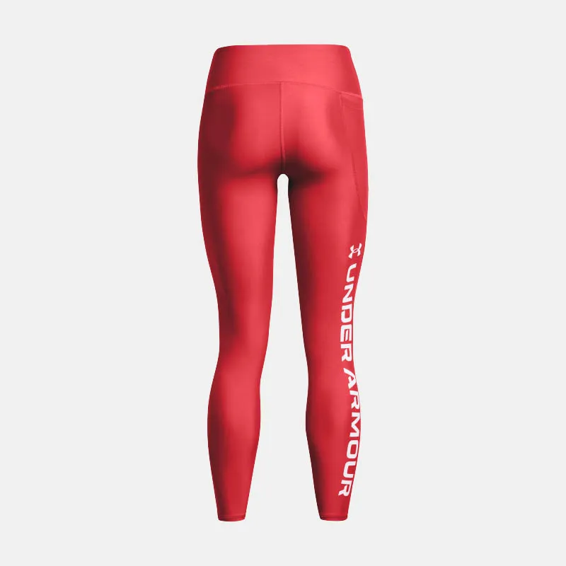 Legging long femme Under Armour Heatgear - Rouge - 1376327-814