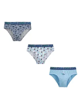 Lot de 3 slips garçon Tiago - Bleu