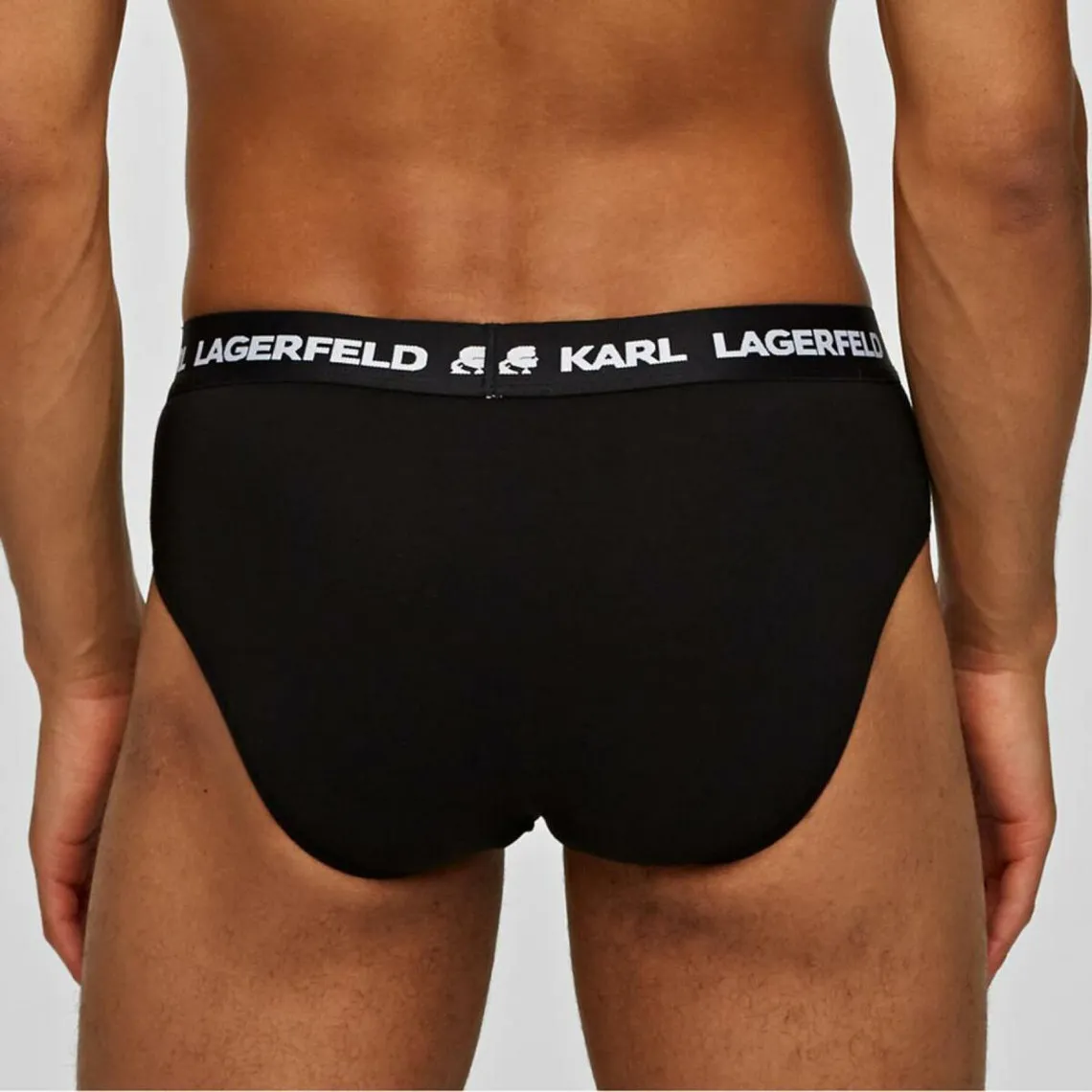 Lot de 3 slips logotes coton Karl Lagerfeld - Noir Karl Lagerfeld - Slip Homme sur MenCorner