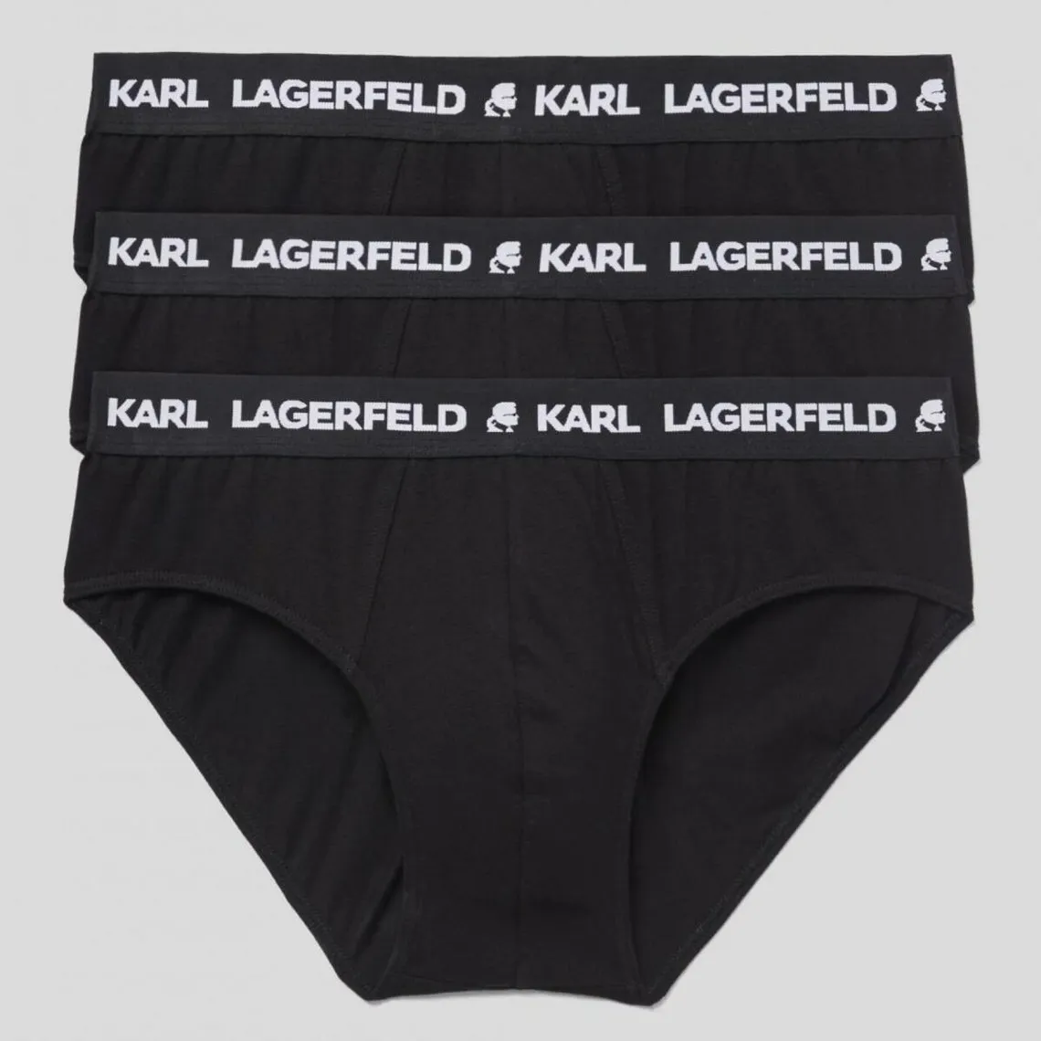 Lot de 3 slips logotes coton Karl Lagerfeld - Noir Karl Lagerfeld - Slip Homme sur MenCorner