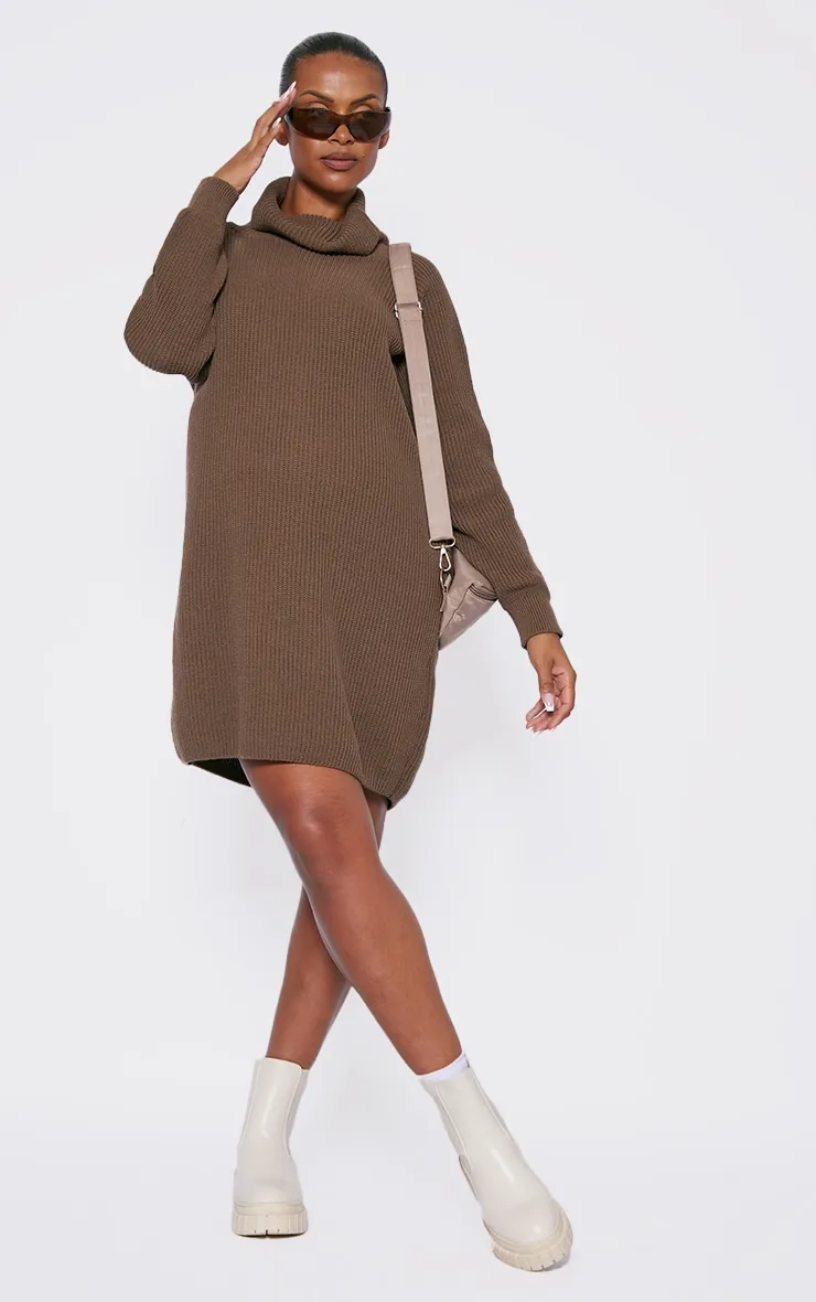 Maternité Robe pull de grossesse oversize taupe