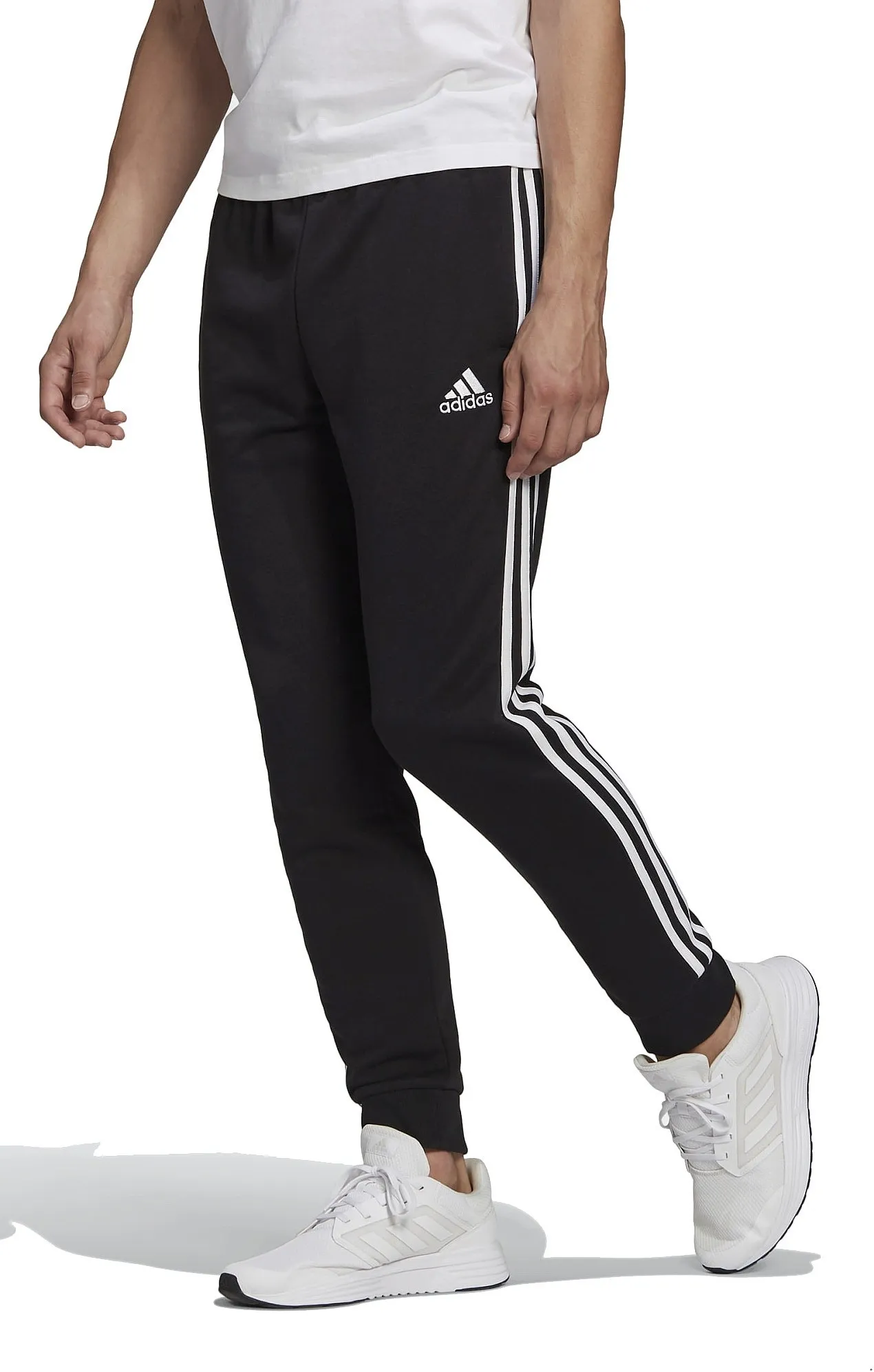 pantalon adidas Performance Essentials Tapered Cuff 3 Stripes - Black - men´s