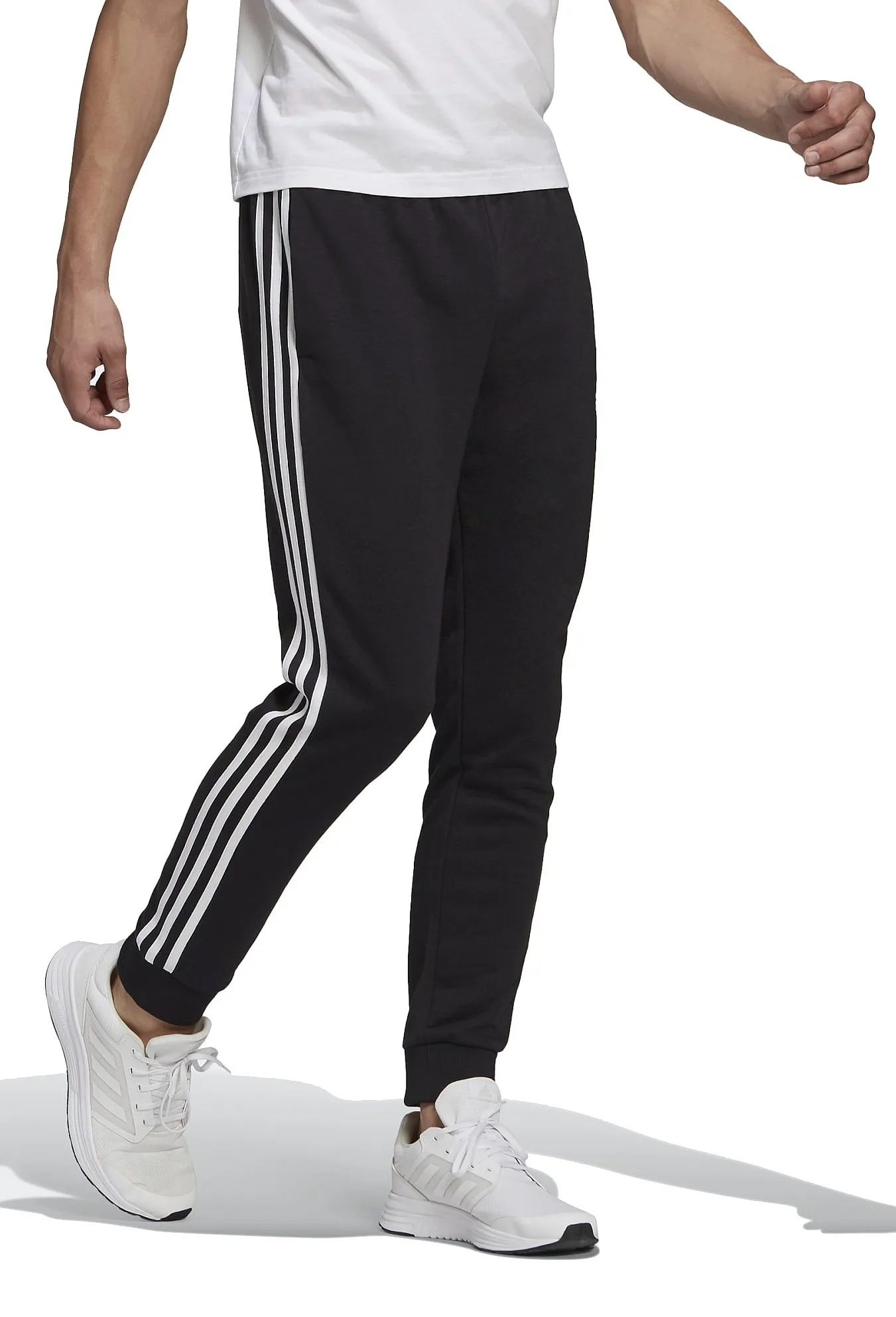 pantalon adidas Performance Essentials Tapered Cuff 3 Stripes - Black - men´s