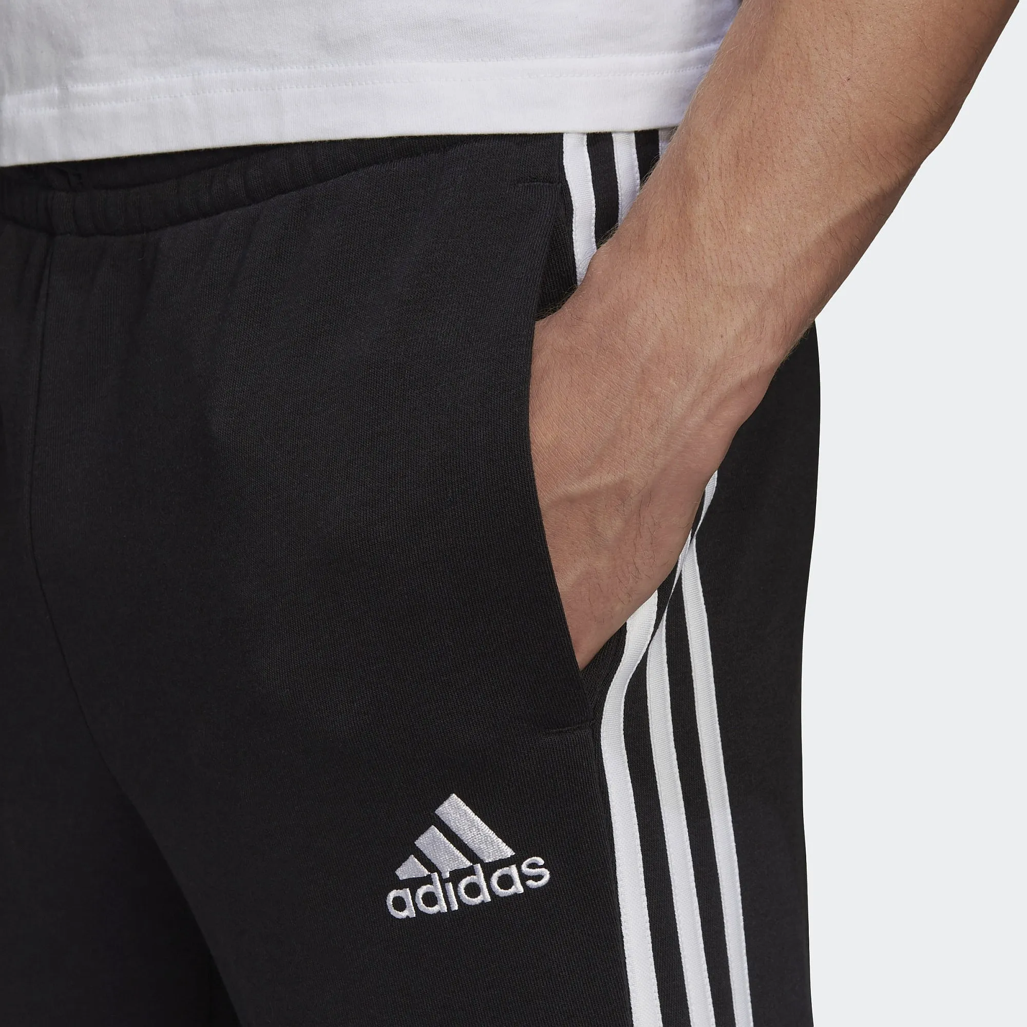 pantalon adidas Performance Essentials Tapered Cuff 3 Stripes - Black - men´s