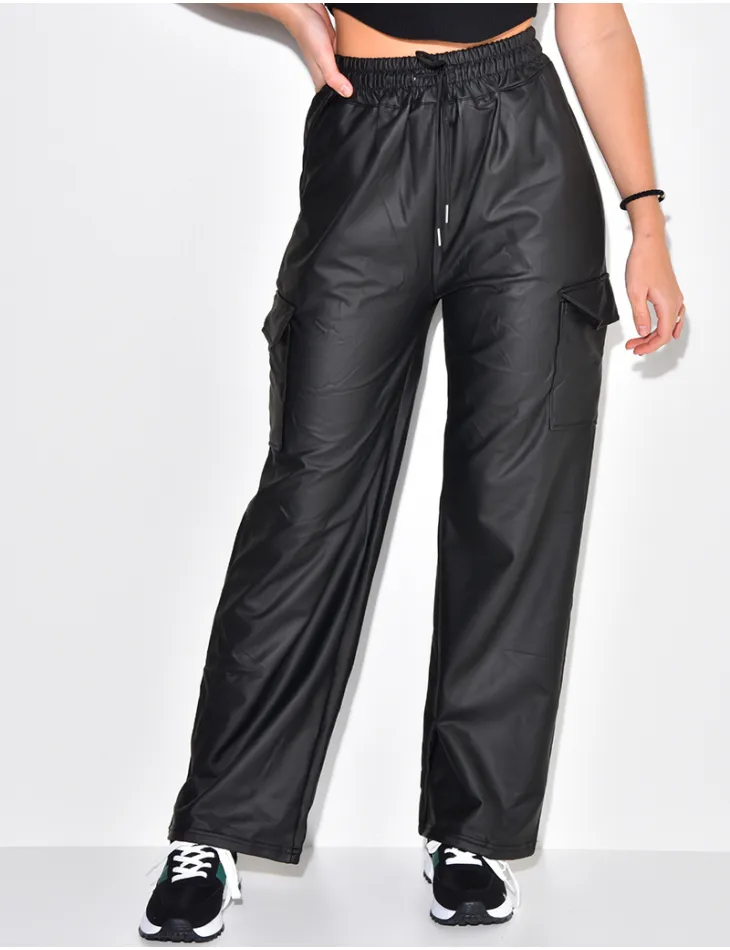 Pantalon cargo en simili / 49412 - JEANS INDUSTRY