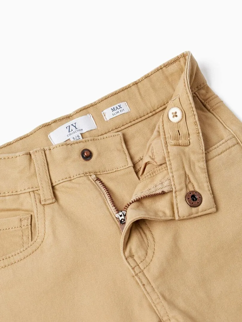 Pantalon en sergé de coton pour garçon 'Skinny'  PICASSO - Beige