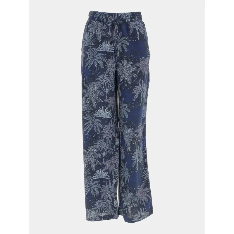 Pantalon fluide silia tropical bleu marine femme - Teddy Smith | wimod