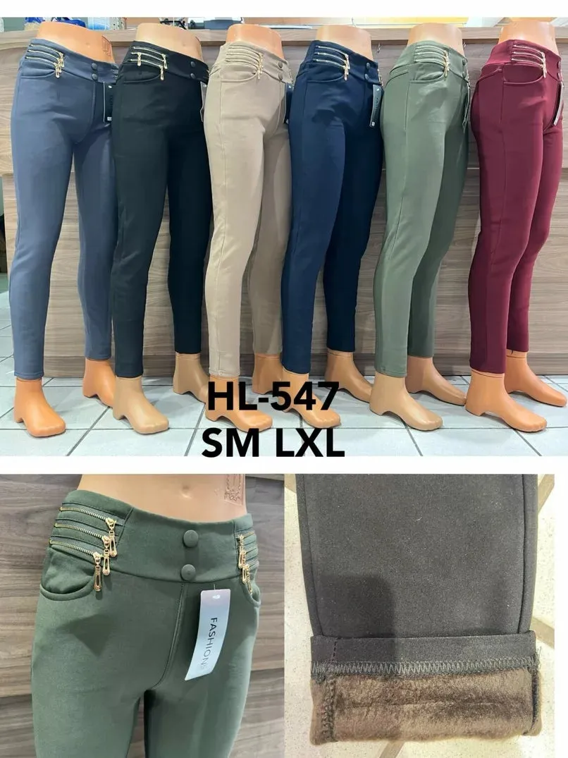 Pantalon fourrure intérieur hivers avec 3 Fermetures Déco (x12)