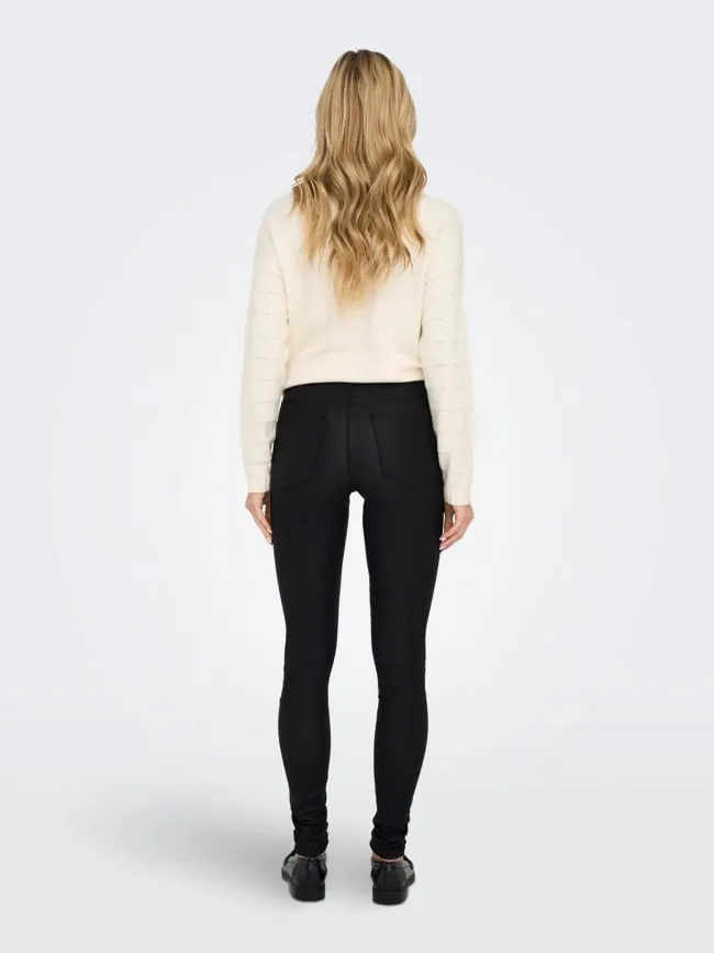 Pantalon skinny enduit noir femme - Only | wimod